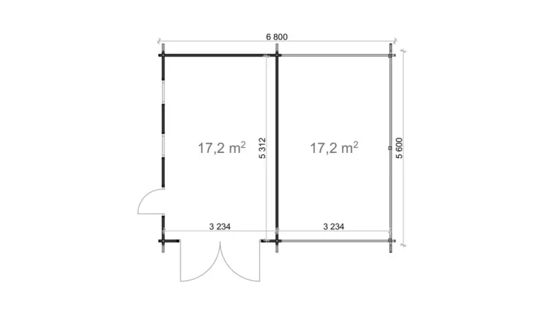 Garāža ar nojumi 6,8x5,6